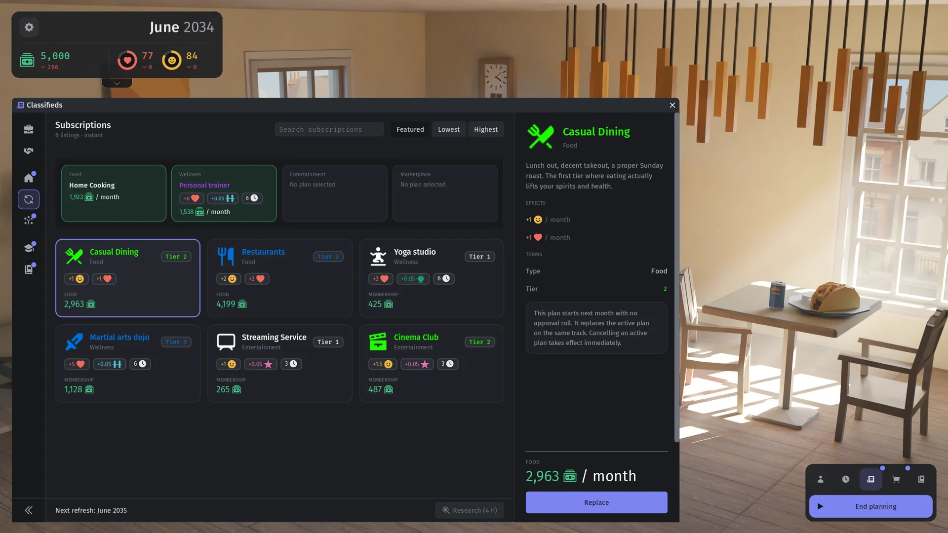 Subscriptions and classified listings in Net Worthless